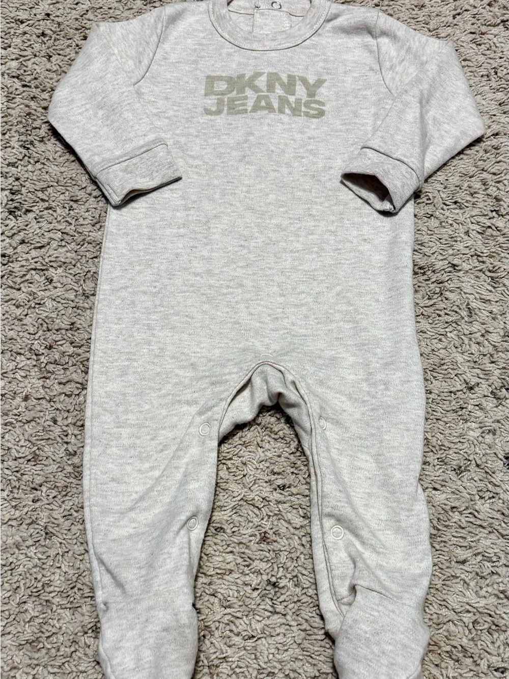 DKNY Jeans Baby Footed Romper 3–6M Gray